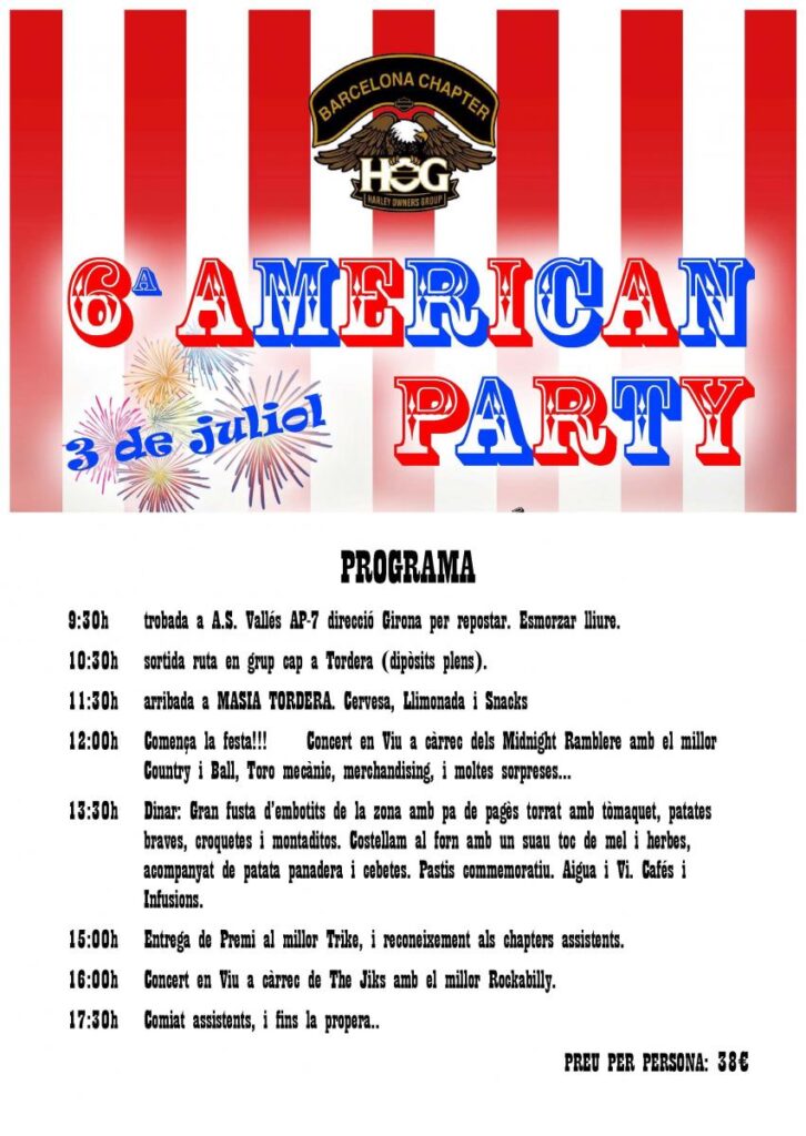 Programa 2022 07 03 American Party Barcelone